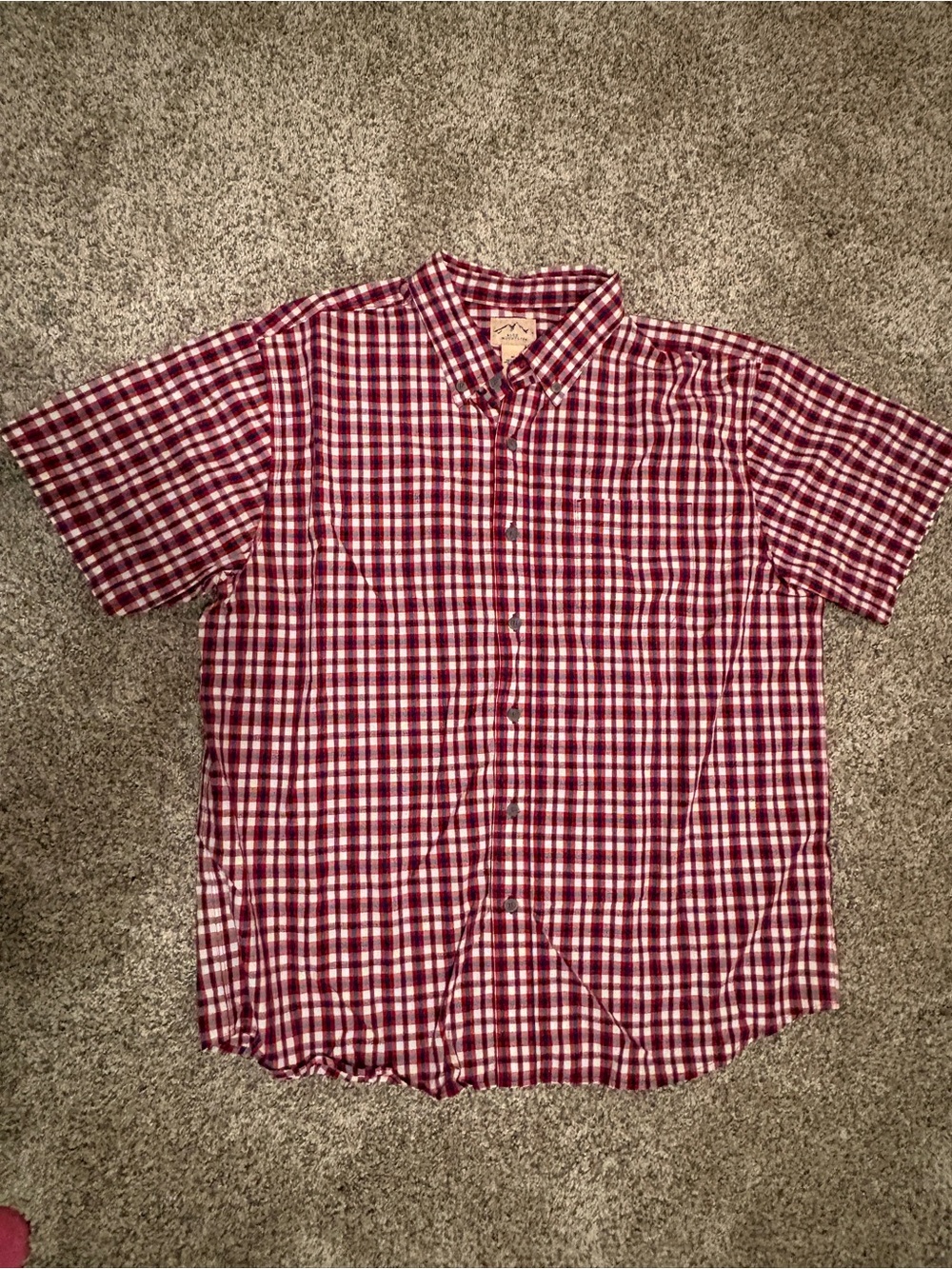 Blue Mountain Men's Short-Sleeve Button-Down Plaid Shirt - Size XL